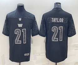 Nike Washington Redskins #21 Sean Taylor Black Reflective Authentic Stitched NFL jersey