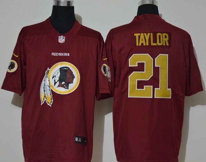 Nike Washington Redskins #21 Sean Taylor Red team logo Authentic Stitched NFL Jersey