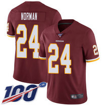 Nike Washington Redskins #24 Josh Norman With NFL 100th Season Patch Burgundy Red Vapor Untouchable Authentic Stitched NFL Jersey