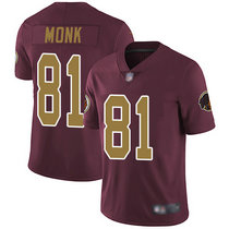 Nike Washington Redskins #81 Art Monk Gold Number Red Vapor Untouchable Authentic Stitched NFL Jersey