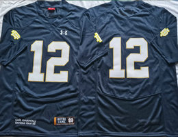 Norte Dame Fighting Irish #12 Ian Book Blue College Football Jersey