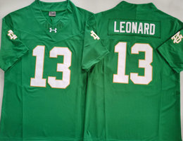 Notre Dame Fighting Irish #13 Riley Leonard Green Stitched NCAA Jersey