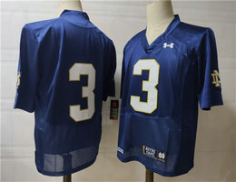 Notre Dame Fighting Irish #3 Avery Davis without name Navy blue College Football Jersey