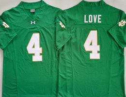 Notre Dame Fighting Irish #4 Jeremiyah Love Green Stitched NCAA Jersey