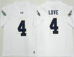 Notre Dame Fighting Irish #4 Jeremiyah Love White F.U.S.E. Limited Stitched Jersey