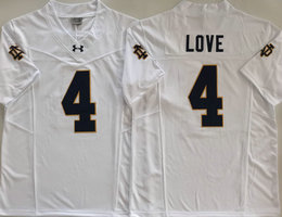 Notre Dame Fighting Irish #4 Jeremiyah Love White Stitched NCAA Jersey