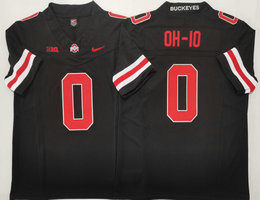 Ohio State Buckeyes #0 OH-IO Black Red nike logo NCAA Jersey