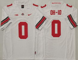 Ohio State Buckeyes #0 OH-IO White Jersey