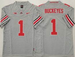 Ohio State Buckeyes #1 Buckeyes Grey College Jersey