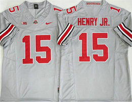 Ohio State Buckeyes #15 Chris Henry Jr Grey Limited Stitched Jersey