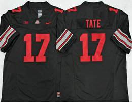 Ohio State Buckeyes #17 Carnell Tate Black Authentic Stitched NCAA Jersey