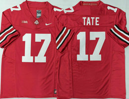 Ohio State Buckeyes #17 Carnell Tate Red Authentic Stitched NCAA Jersey