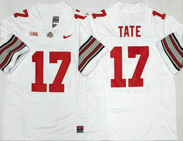 Ohio State Buckeyes #17 Carnell Tate White Authentic Stitched NCAA Jersey