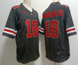 Ohio State Buckeyes #18 Marvin Harrison Jr. Black （red name）2023 F.U.S.E Stitched NCAA Jersey