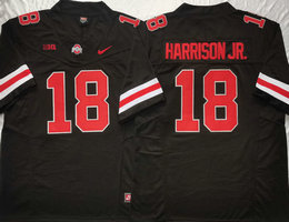 Ohio State Buckeyes #18 Marvin Harrison Jr. Black （red name）F.U.S.E College Football Stitched Jersey