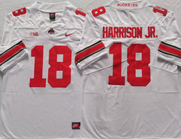 Ohio State Buckeyes #18 Marvin Harrison Jr. White Stitched NCAA College Football Jersey