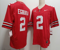 Ohio State Buckeyes #2 Emeka Egbuka Red F.U.S.E Stitched NCAA Jersey