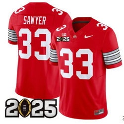 Ohio State Buckeyes #33 Jack Sawyer Red 2025 CFP Final NCAA Jersey