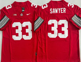 Ohio State Buckeyes #33 Jack Sawyer Red F.U.S.E College Football Jersey