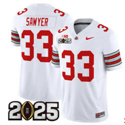 Ohio State Buckeyes #33 Jack Sawyer White 2025 CFP Final NCAA Jersey