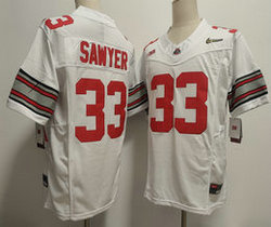 Ohio State Buckeyes #33 Jack Sawyer White Diamond F.U.S.E College Football Jersey