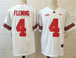Ohio State Buckeyes #4 Julian Fleming White Stitched NCAA Jerseys