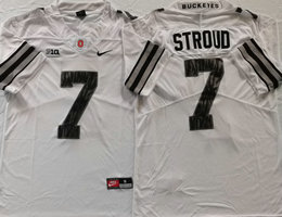 Ohio State Buckeyes #7 C.J. Stroud White Black Number Vapor Untouchable College Football Jersey