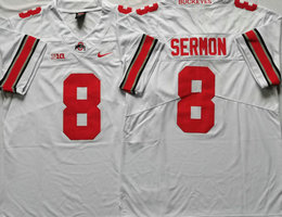 Ohio State Buckeyes #8 Trey Sermon White Vapor Untouchable Authentic Stitched NCAA Jersey