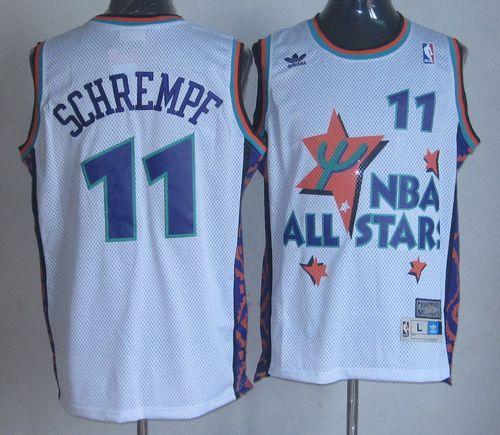 Oklahoma City Thunder #11 Detlef Schrempf Throwback White 1995 All Star Authentic NBA Basketball jerseys
