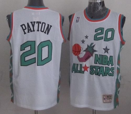 Oklahoma City Thunder #20 Gary Payton Throwback White 1996 All Star Authentic Stitched NBA jersey