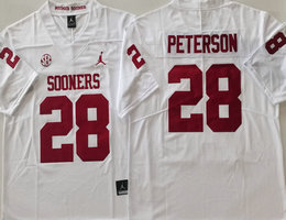 Oklahoma Sooners #28 Adrian Peterson White F.U.S.E College Football Jersey