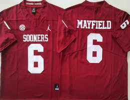 Oklahoma Sooners #6 Baker Mayfield Red F.U.S.E College Football Jersey