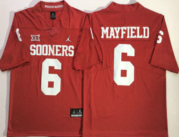 Oklahoma Sooners #6 Baker Mayfield Red Vapor Untouchable Stitched NCAA Jerseys