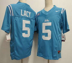 Ole Miss Rebels #5 Kewan Lacy Blue NCAA jersey