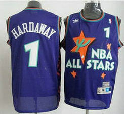 Orlando Magic #1 Penny Hardaway Blue All Star 1995 Authentic Stitched NBA jersey