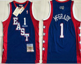 Orlando Magic #1 Tracy McGrady All Star 2004  Blue Authentic Stitched NBA jersey HM