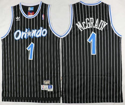 Orlando Magic #1 Tracy McGrady Black Hollywood Classic Throwback Authentic Stitched NBA jersey