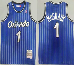Orlando Magic #1 Tracy McGrady Blue 2003-04 Hardwood Classics Authentic Stitched NBA Jersey