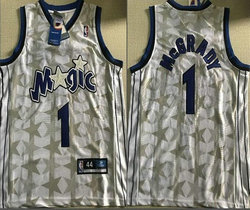 Orlando Magic #1 Tracy McGrady White Star Authentic Stitched NBA jersey