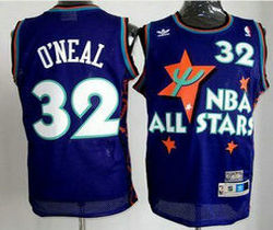 Orlando Magic #32 Shaquille O'Neal Purple 1995 All Star Throwback Authentic Stitched NBA jersey