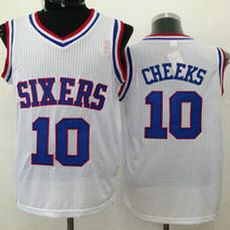 Philadelphia 76ers #10 Maurice Cheeks White Throwback Stitched NBA Jersey