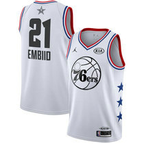 Philadelphia 76ers #21 Joel Embiid White 2019 All Star With Patch Authentic Stitched NBA jersey