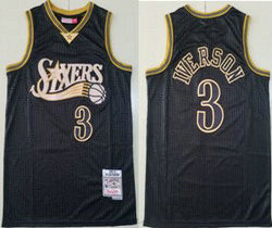 Philadelphia 76ers #3 Allen Iverson 2020 Hardwood Classics Authentic Stitched NBA Jersey