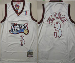 Philadelphia 76ers #3 Allen Iverson Mesh 1995-96 Throwback Stitched NBA Jersey