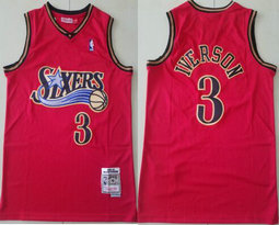Philadelphia 76ers #3 Allen Iverson Red 1999-20 Hardwood Classic Authentic Stitched NBA Jersey