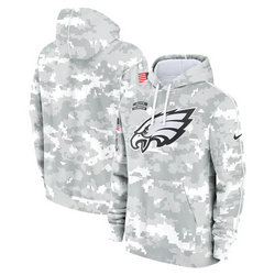 Philadelphia Eagles 2024 Camo Salute To Service Pullove Hoodie