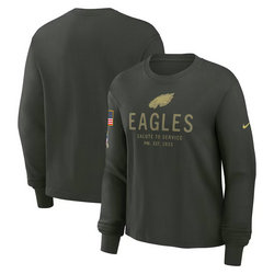 Philadelphia Eagles Dark Green 2025 Salute To Service Sideline Dri-FIT Long Sleeve T-Shirt