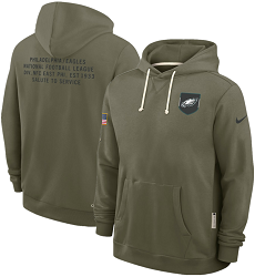 Philadelphia Eagles Olive 2025 Salute To Service Pullover Hoodie