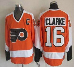 Philadelphia Flyers #16 Bobby Clarke Orange CCM Throwback Authentic Stitched NHL Jersey