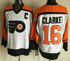 Philadelphia Flyers #16 Bobby Clarke White CCM Vintage Throwback Authentic Stitched NHL Jersey